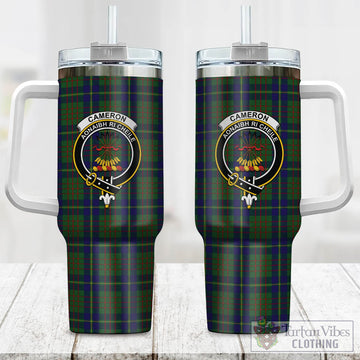 Cameron of Lochiel Hunting Tartan and Family Crest Tumbler with Handle