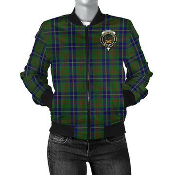 Cameron of Lochiel Hunting Tartan Bomber Jacket with Family Crest