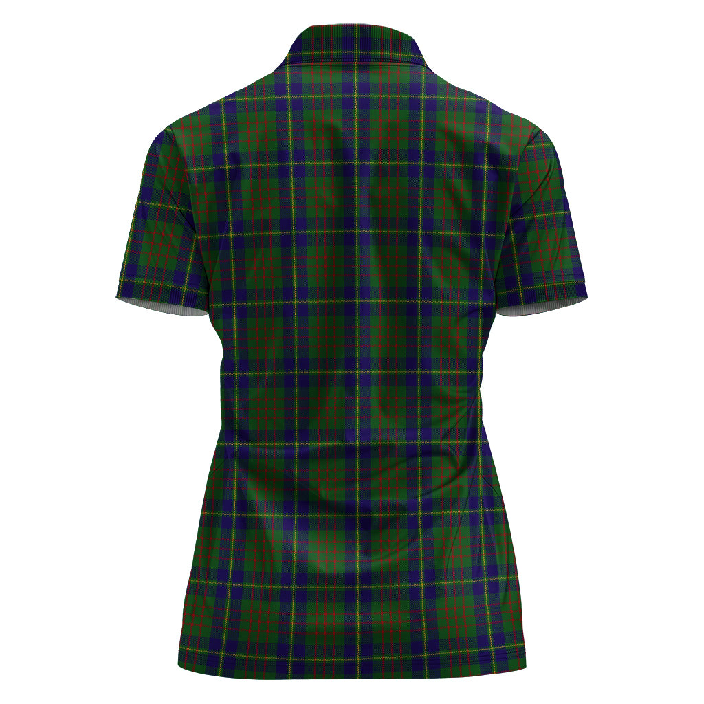 cameron-of-lochiel-hunting-tartan-polo-shirt-with-family-crest-for-women