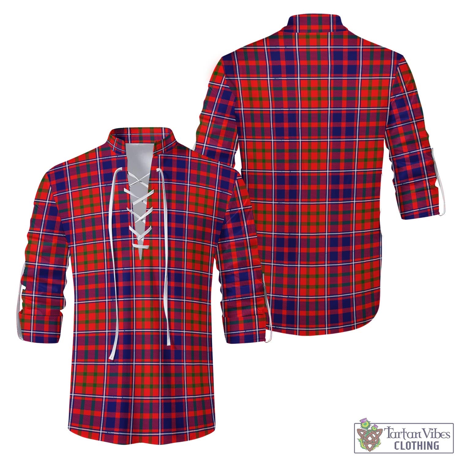 Tartan Vibes Clothing Cameron of Lochiel Modern Tartan Men's Scottish Traditional Jacobite Ghillie Kilt Shirt