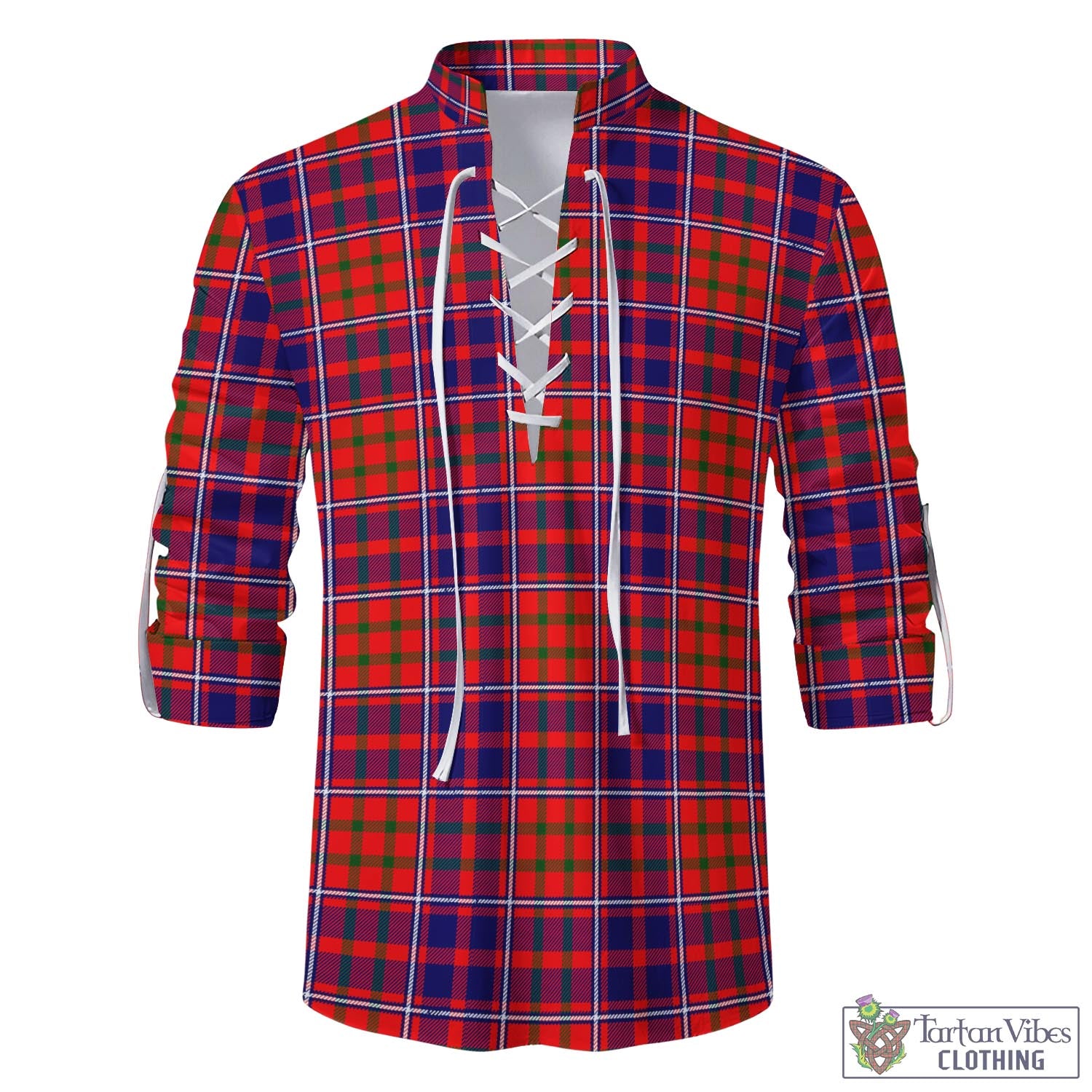 Tartan Vibes Clothing Cameron of Lochiel Modern Tartan Men's Scottish Traditional Jacobite Ghillie Kilt Shirt
