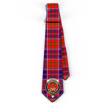 Cameron of Lochiel Modern Tartan Classic Necktie with Family Crest