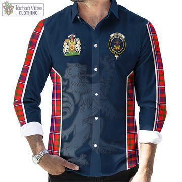 Cameron of Lochiel Modern Tartan Long Sleeve Button Up Shirt with Family Crest and Lion Rampant Vibes Sport Style