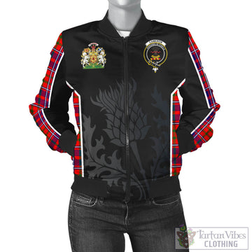 Cameron of Lochiel Modern Tartan Bomber Jacket with Family Crest and Scottish Thistle Vibes Sport Style
