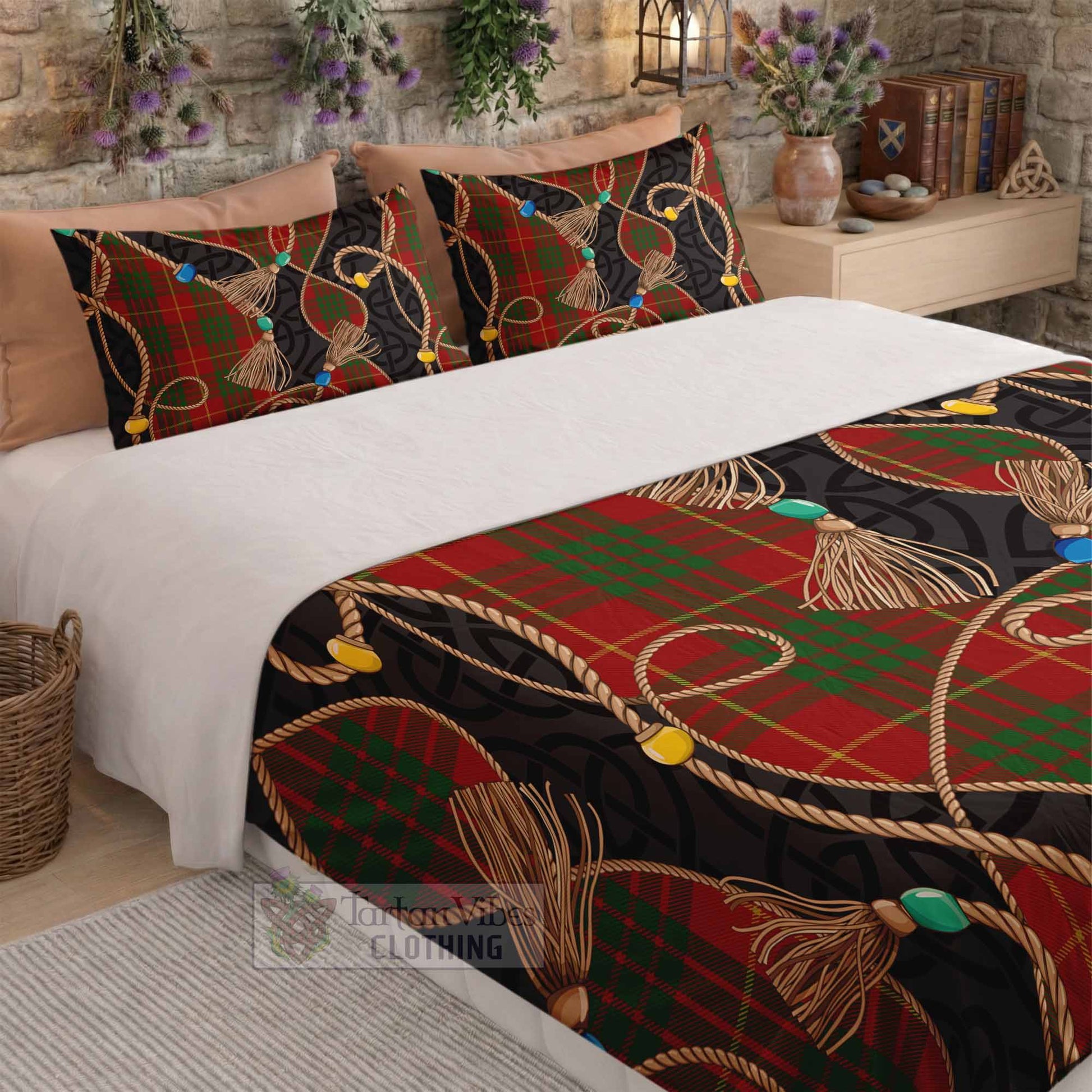 Cameron Scottish Tartan Twisted Ropes Stylized Bedding Set - Tartan Vibes Clothing