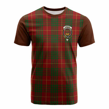 Cameron Tartan Accent Cotton T-shirt with Family Crest