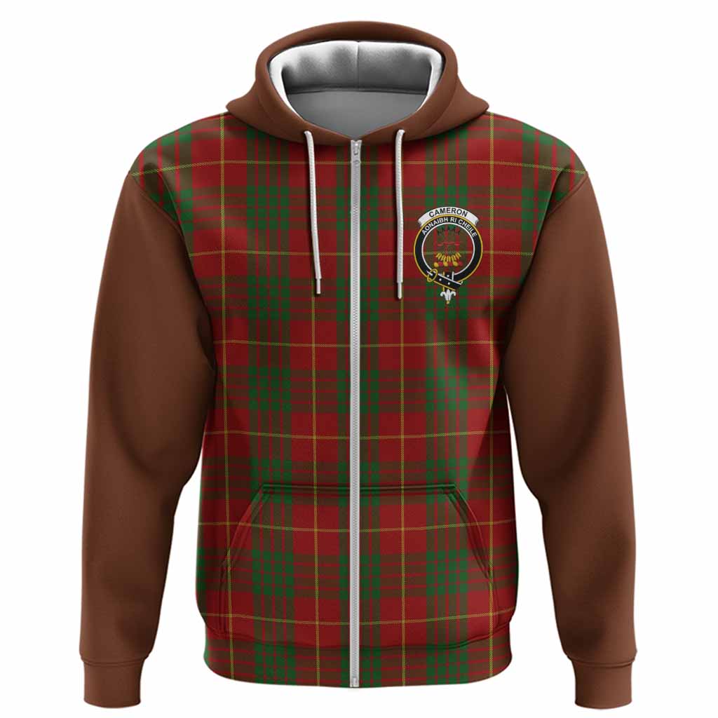 Cameron Tartan Accent Hoodie with Family Crest