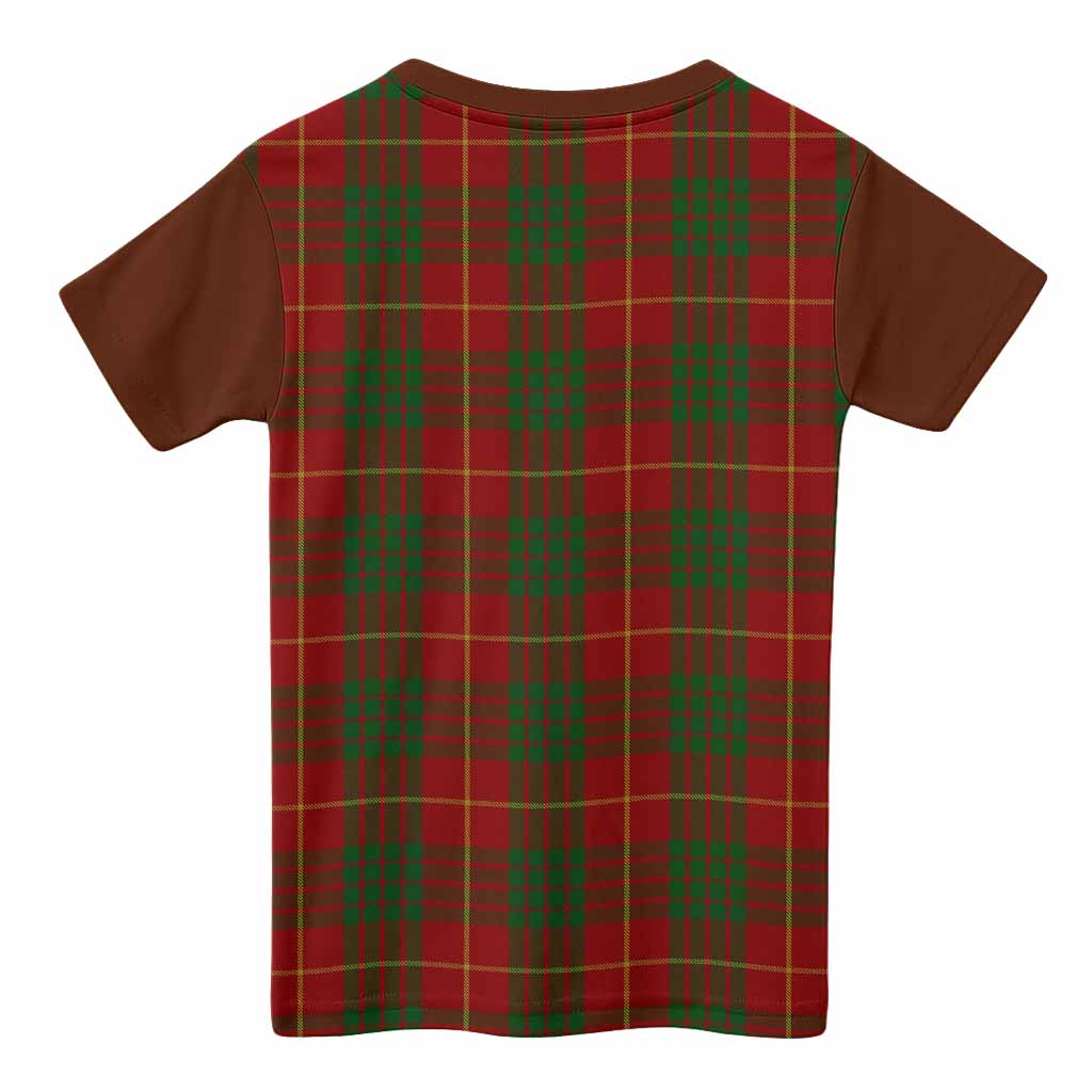 Cameron Tartan Accent Kid T-shirt with Family Crest