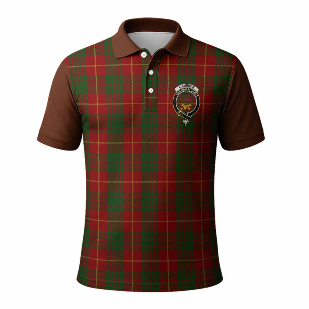 Cameron Tartan Accent Polo Shirt with Family Crest