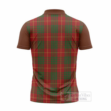 Cameron Tartan Accent Zipper Polo Shirt with Family Crest