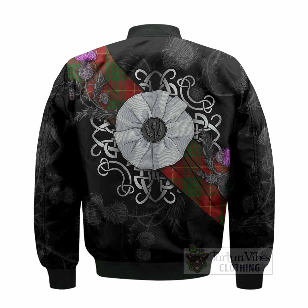 Cameron Tartan Bomber Jacket Jacobite White Rose - Tartan Vibes Clothing