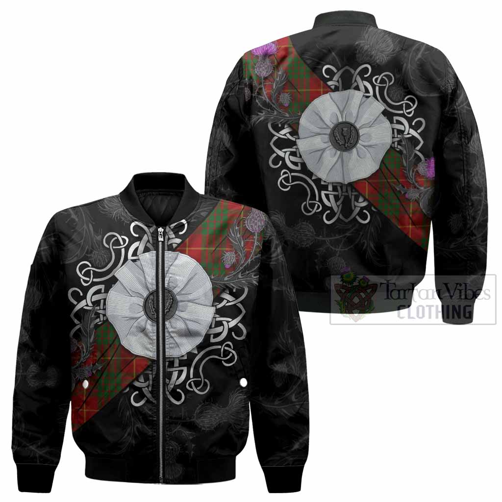 Cameron Tartan Bomber Jacket Jacobite White Rose - Tartan Vibes Clothing