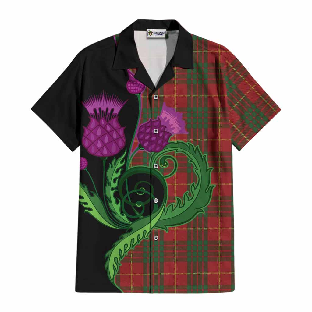 Cameron Tartan Cotton Hawaiian Shirt Traditional Scottish Thistle