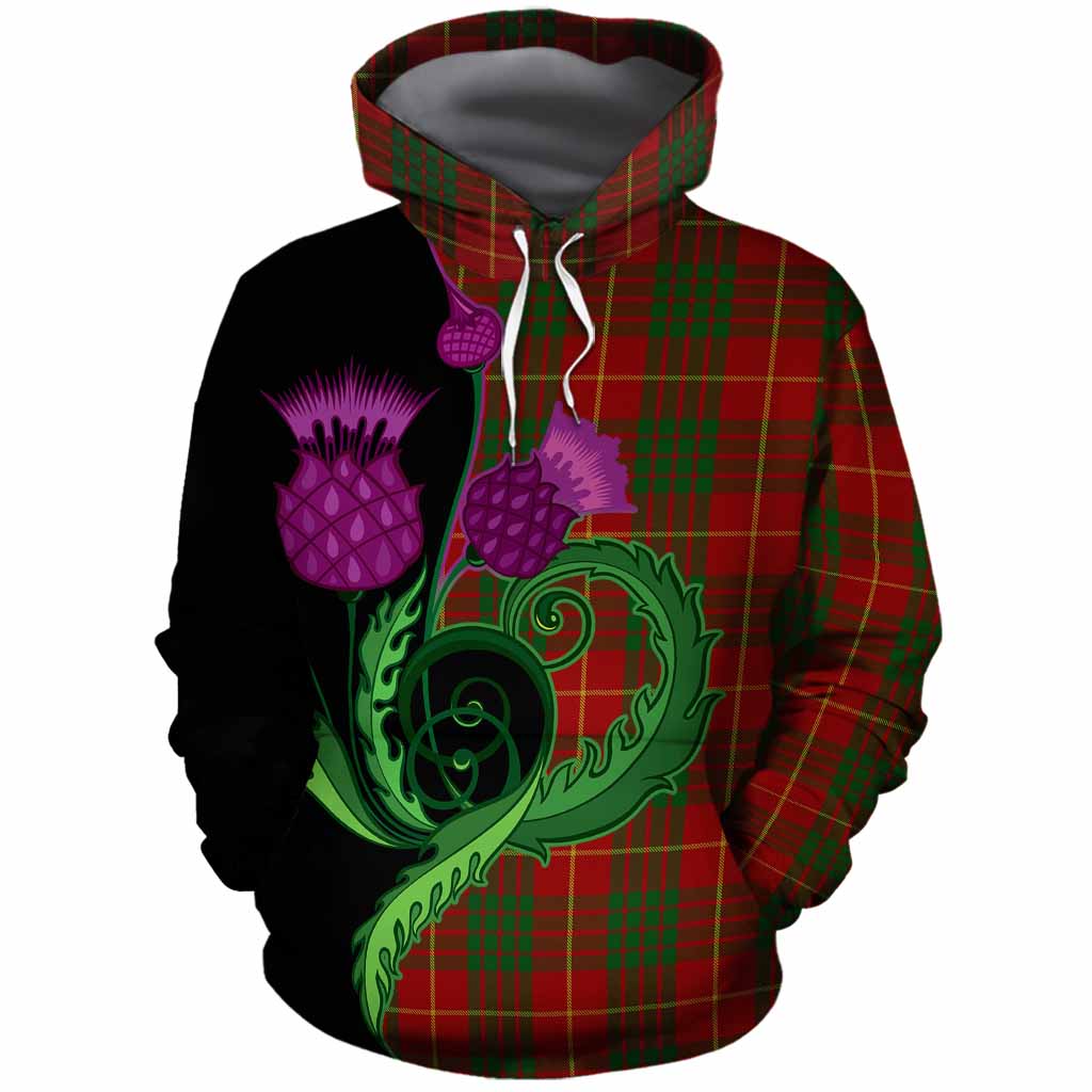 Cameron Tartan Cotton Hoodie Traditional Scottish Thistle