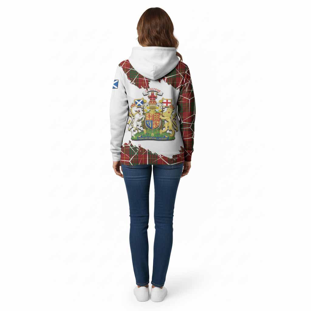 Cameron Tartan Cotton Hoodie with Family Crest and Lion Rampant Grunge Style