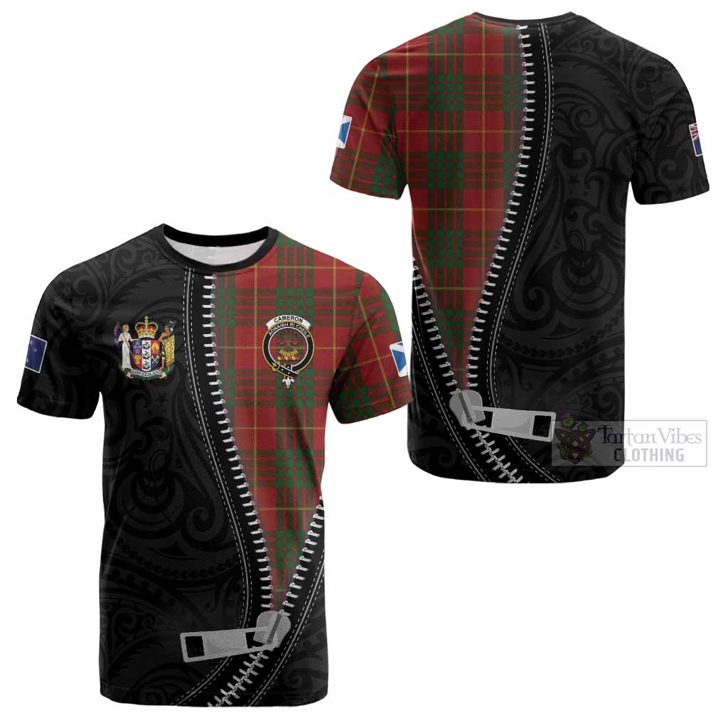 Cameron Tartan Cotton T-shirt New Zealand Pattern Unique Zipper Stylized