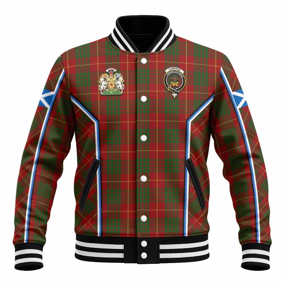 Cameron Tartan Crest Baseball Jacket Scotland Coat of Arm Flag Style - Tartan Vibes Clothing