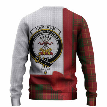 Cameron Tartan Crest Christmas Christmas Ugly Sweater Highland Cow Bagpipes Coquette Bow Style