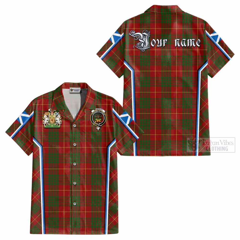 Cameron Tartan Crest Cotton Hawaiian Shirt Scotland Coat of Arm Flag Style - Tartan Vibes Clothing