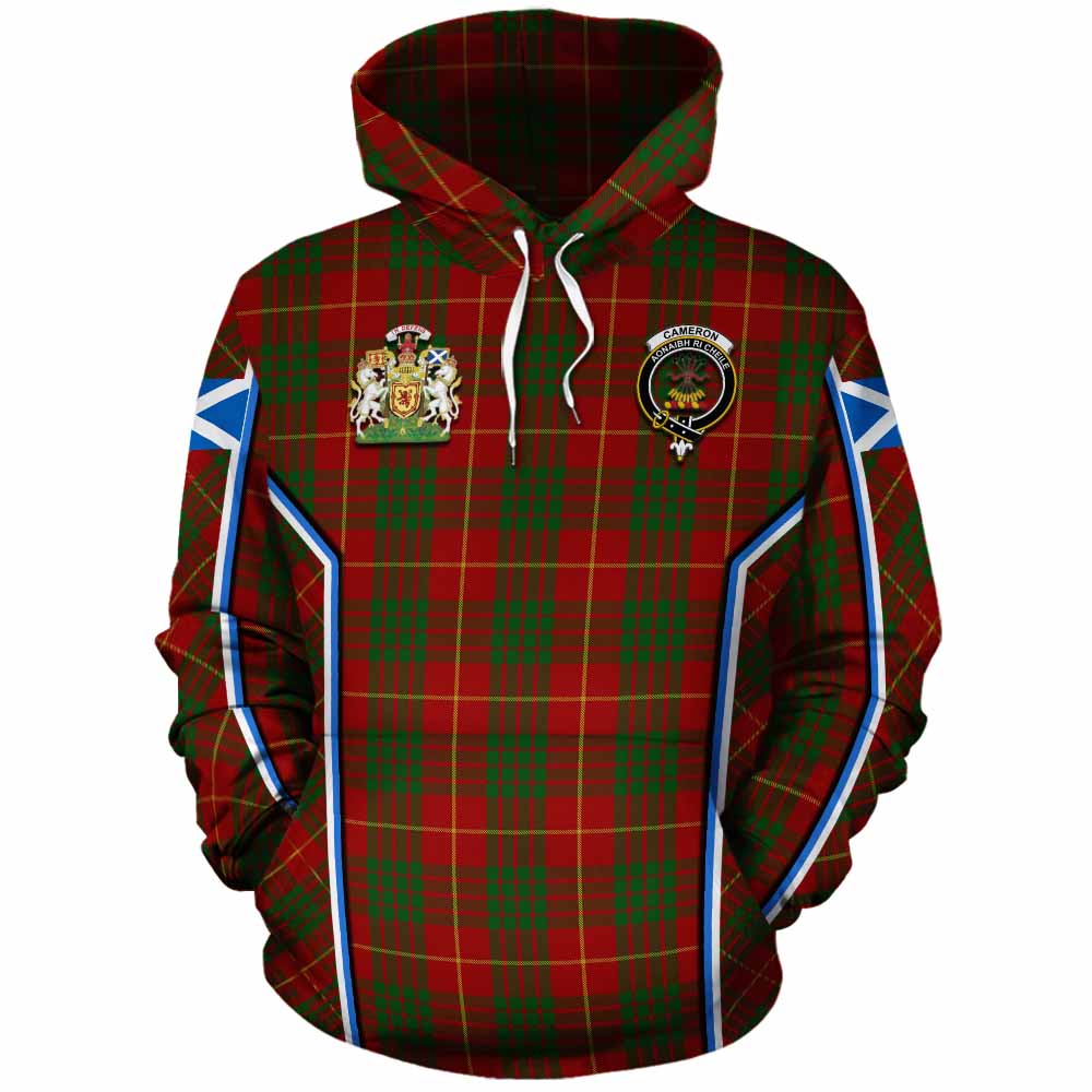 Cameron Tartan Crest Cotton Hoodie Scotland Coat of Arm Flag Style - Tartan Vibes Clothing