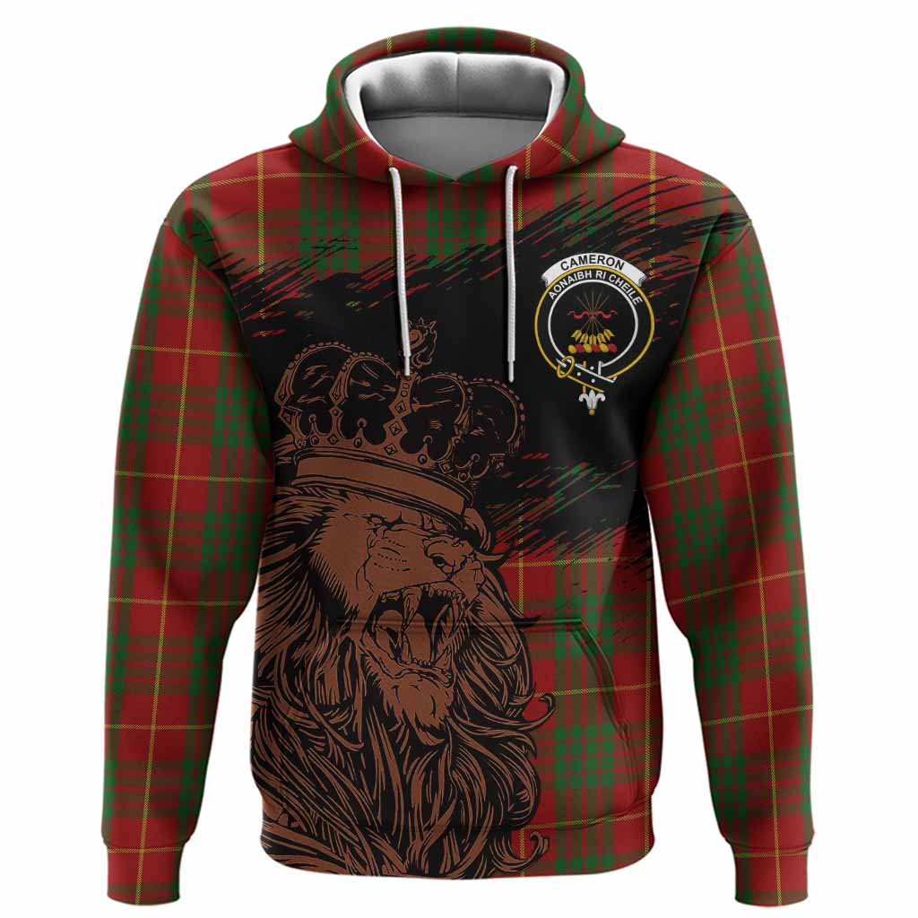 Cameron Tartan Crest Hoodie Crowned Lion Heritage Style