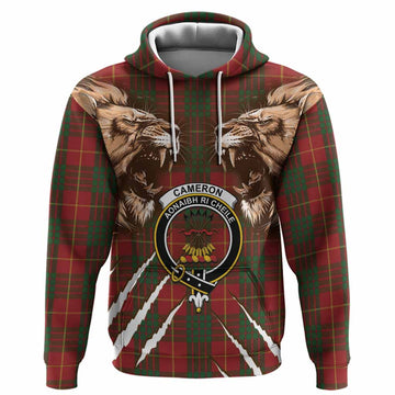 Cameron Tartan Crest Hoodie Ferocious Lion Style