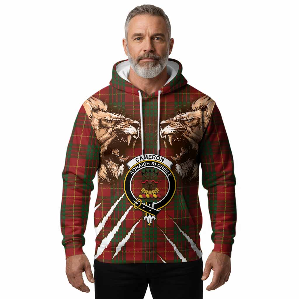 Cameron Tartan Crest Hoodie Ferocious Lion Style