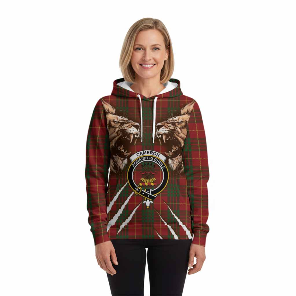 Cameron Tartan Crest Hoodie Ferocious Lion Style