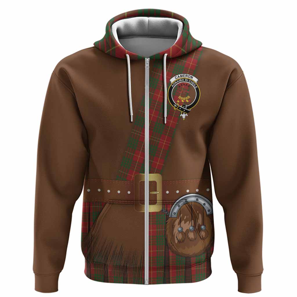 Cameron Tartan Crest Hoodie Kilt Costume Style