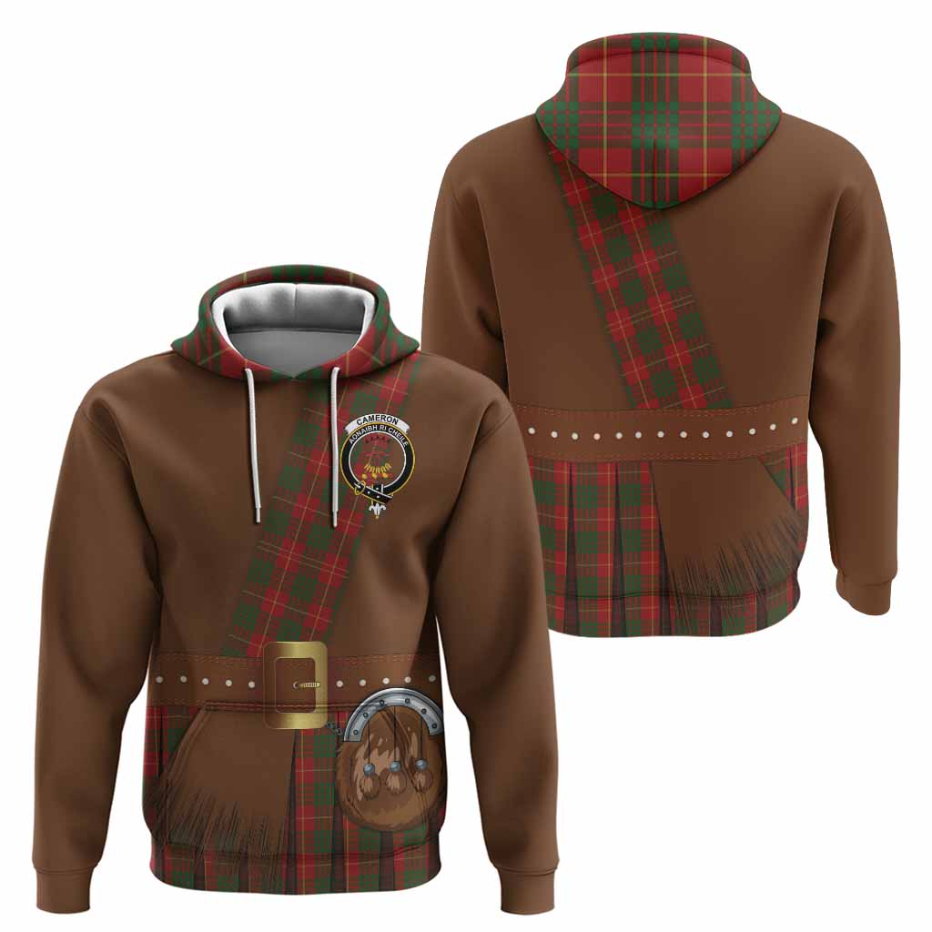 Cameron Tartan Crest Hoodie Kilt Costume Style