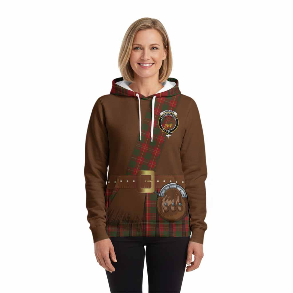 Cameron Tartan Crest Hoodie Kilt Costume Style