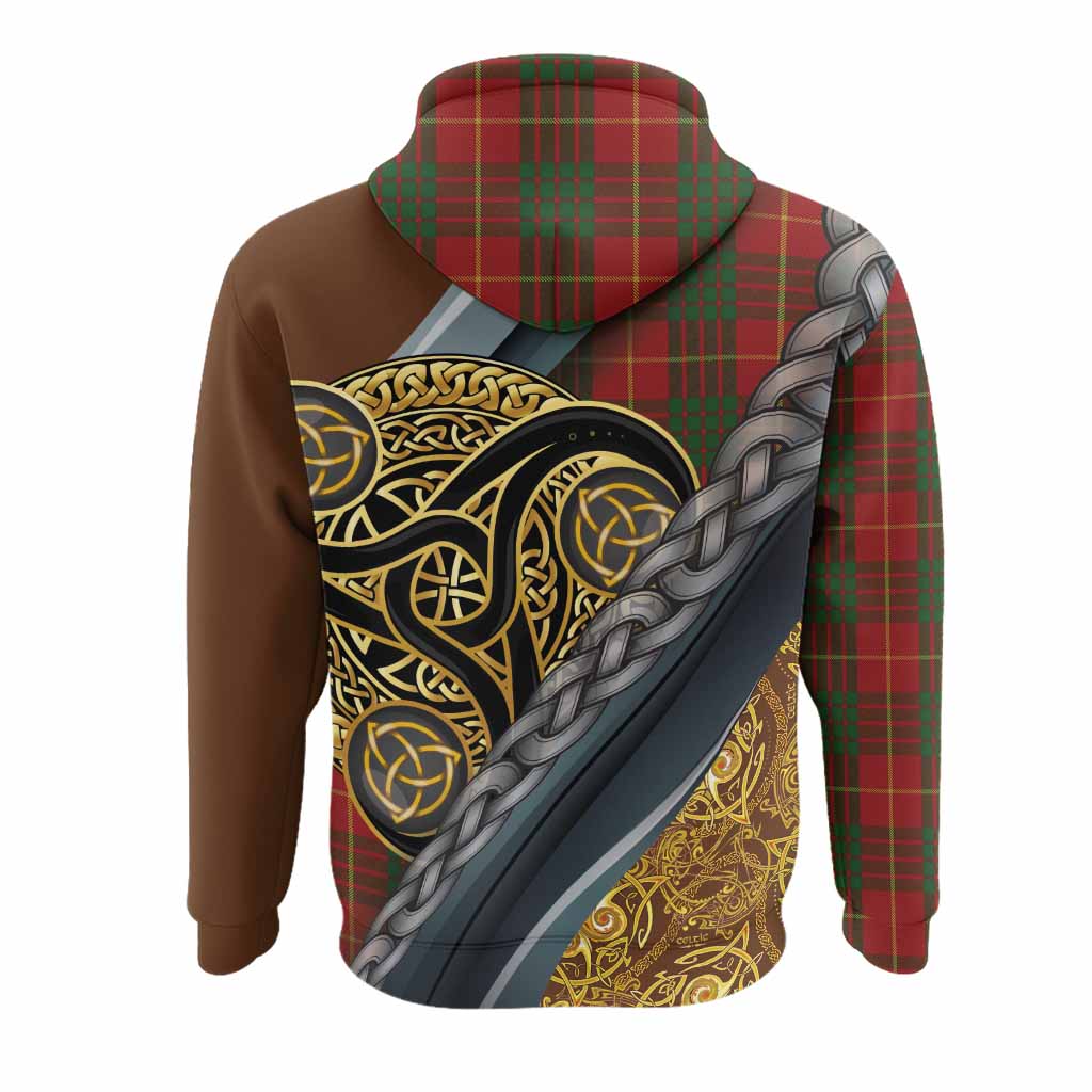 Cameron Tartan Crest Hoodie Scottish Triskele Celtic
