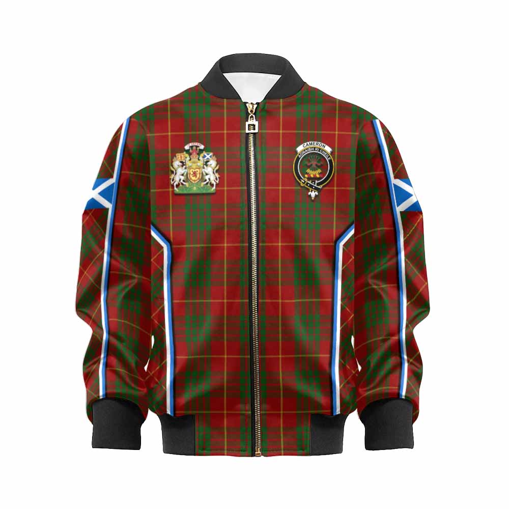 Cameron Tartan Crest Kid Bomber Jacket Scotland Coat of Arm Flag Style - Tartan Vibes Clothing