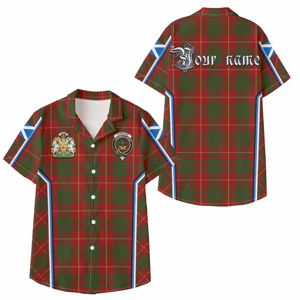 Cameron Tartan Crest Kid Hawaiian Shirt Scotland Coat of Arm Flag Style - Tartan Vibes Clothing