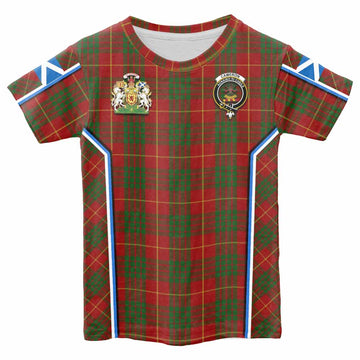 Cameron Tartan Crest Kid T-shirt Scotland Coat of Arm Flag Style - Tartan Vibes Clothing