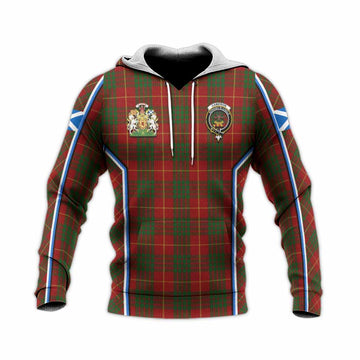 Cameron Tartan Crest Knitted Hoodie Scotland Coat of Arm Flag Style