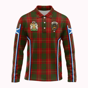 Cameron Tartan Crest Long Sleeve Polo Shirt Scotland Coat of Arm Flag Style