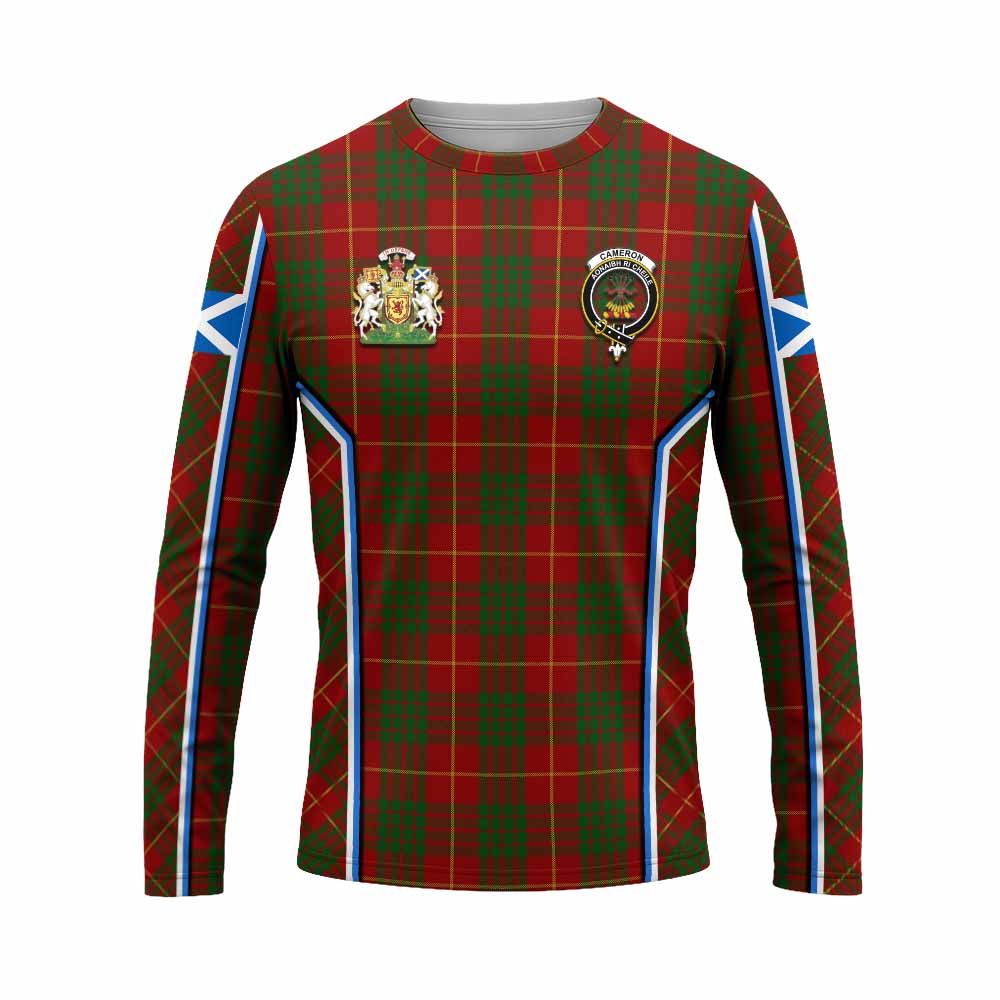 Cameron Tartan Crest Long Sleeve T-Shirt Scotland Coat of Arm Flag Style - Tartan Vibes Clothing