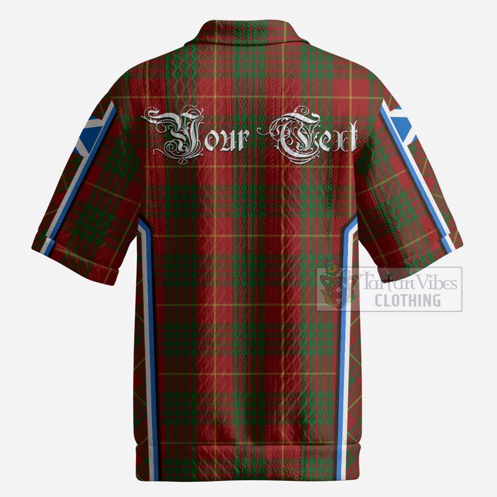 Cameron Tartan Crest Men’s Polo Sweater Top Scotland Coat of Arm Flag Style