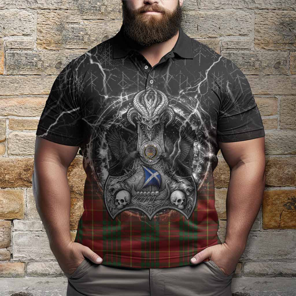 Cameron Tartan Crest Polo Shirt Celtic Odin's Raven Legacy
