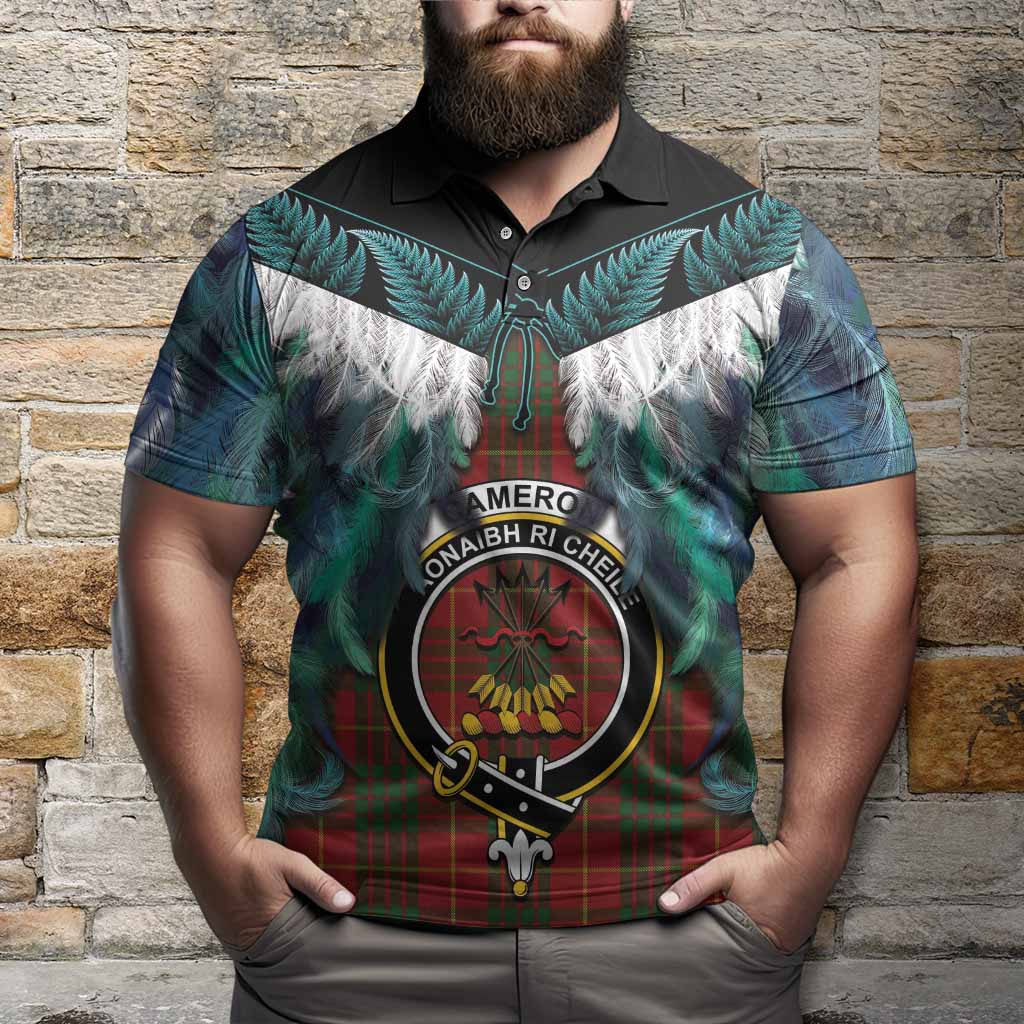 Cameron Tartan Crest Polo Shirt New Zealand Maori Korowai Cloak