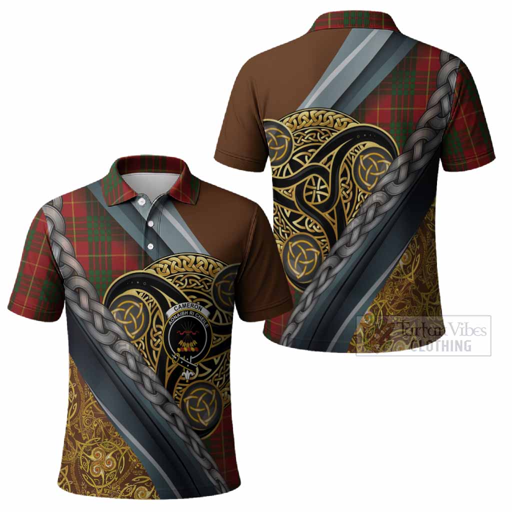 Cameron Tartan Crest Polo Shirt Scottish Triskele Celtic