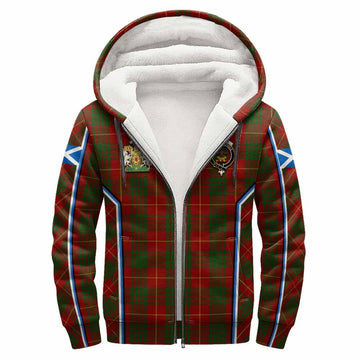 Cameron Tartan Crest Sherpa Hoodie Scotland Coat of Arm Flag Style