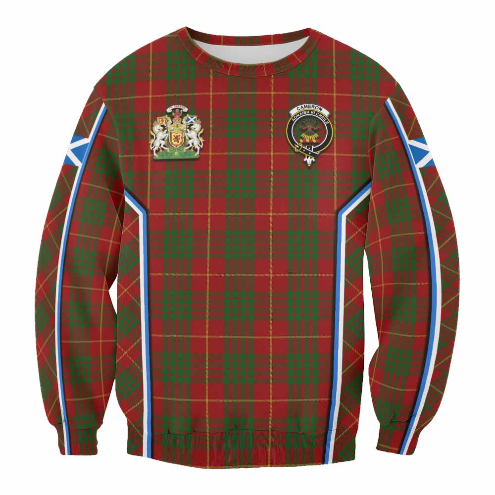 Cameron Tartan Crest Sweatshirt Scotland Coat of Arm Flag Style - Tartan Vibes Clothing