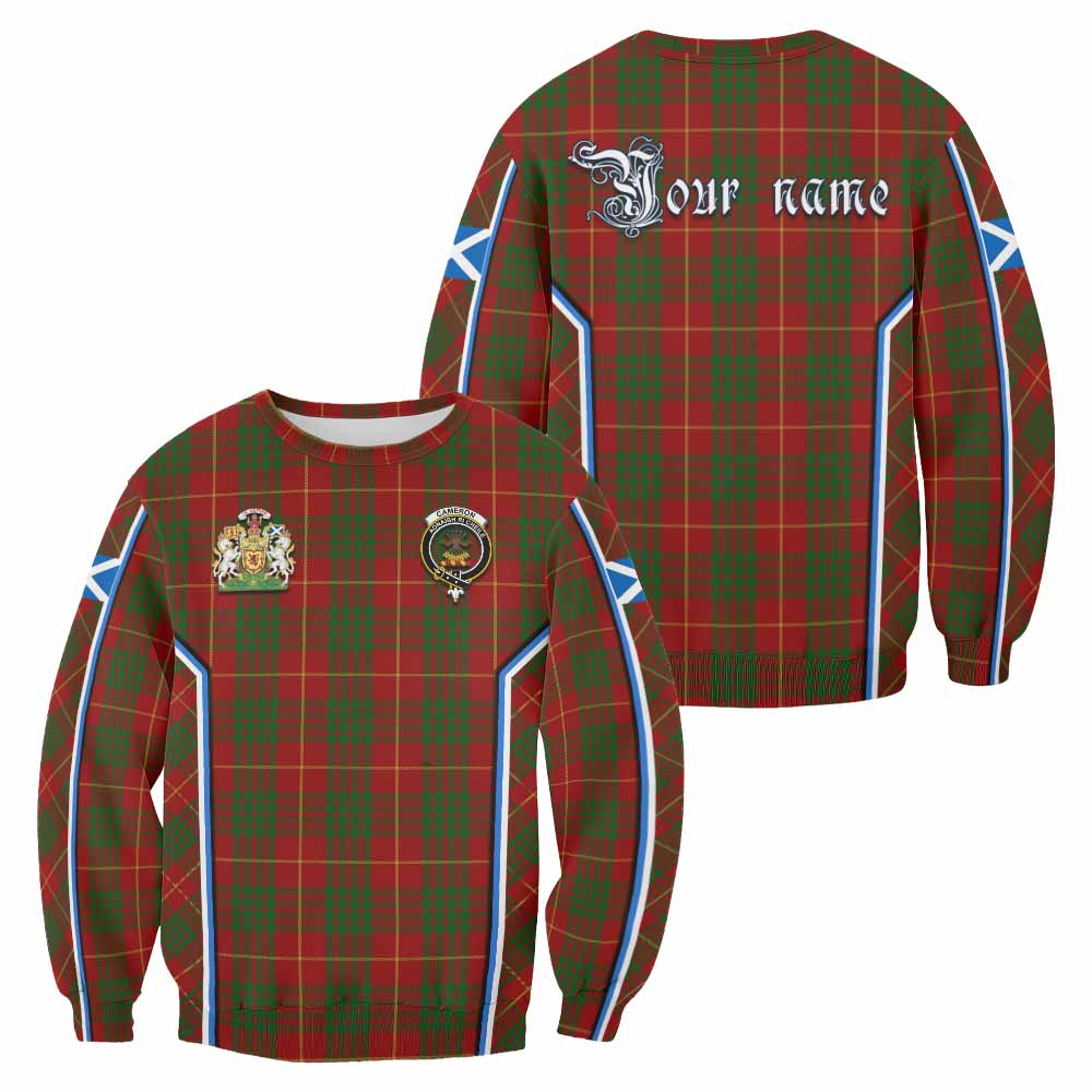 Cameron Tartan Crest Sweatshirt Scotland Coat of Arm Flag Style - Tartan Vibes Clothing
