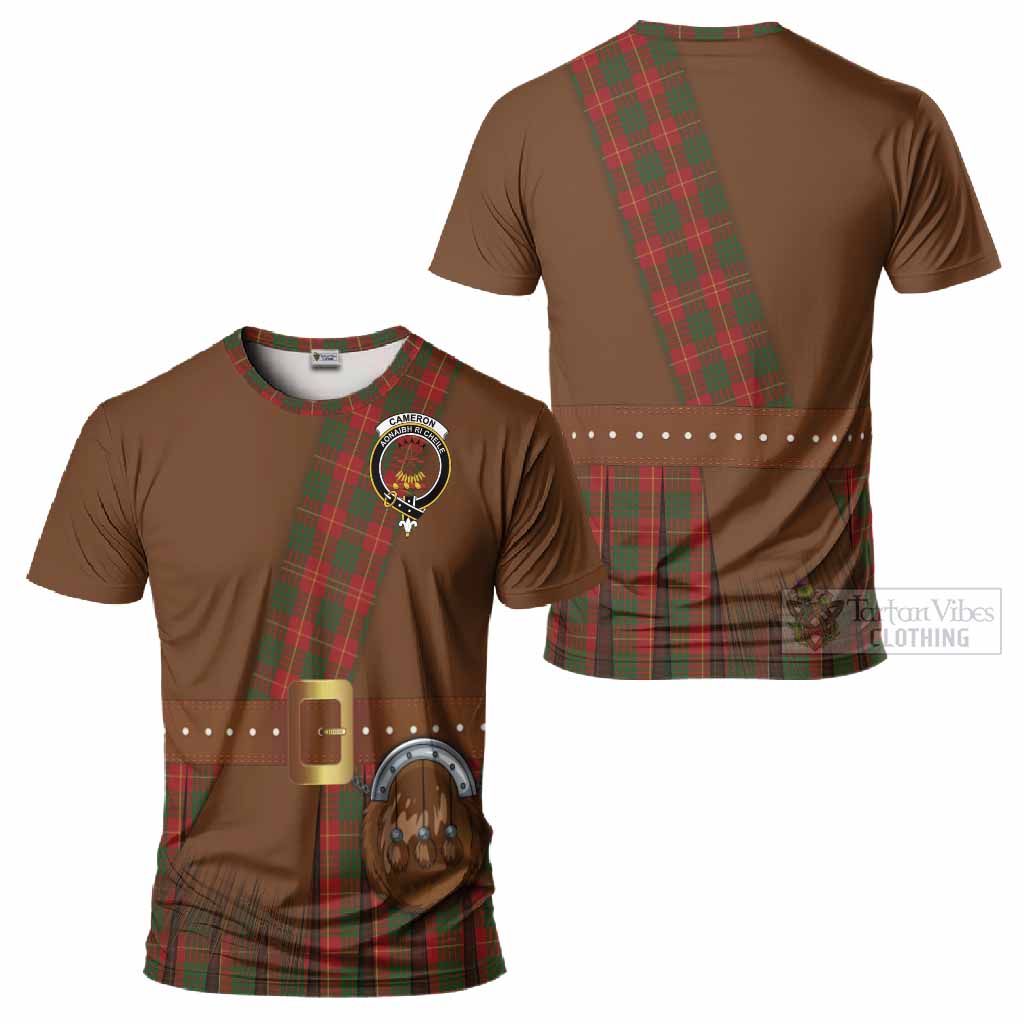 Cameron Tartan Crest T-Shirt Kilt Costume Style
