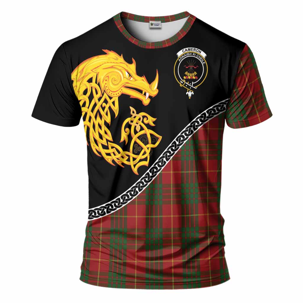Cameron Tartan Crest T-Shirt Legendary Dragon Knot Half Style