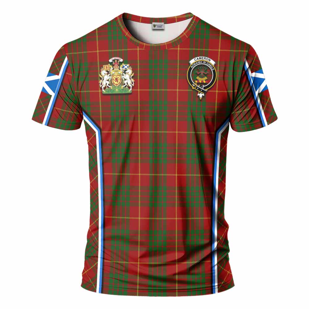 Cameron Tartan Crest T-shirt Scotland Coat of Arm Flag Style - Tartan Vibes Clothing