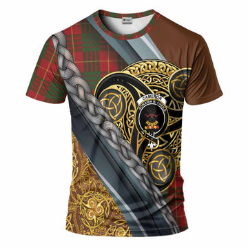 Cameron Tartan Crest T-Shirt Scottish Triskele Celtic
