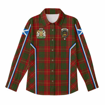 Cameron Tartan Crest Women Casual Shirt Scotland Coat of Arm Flag Style